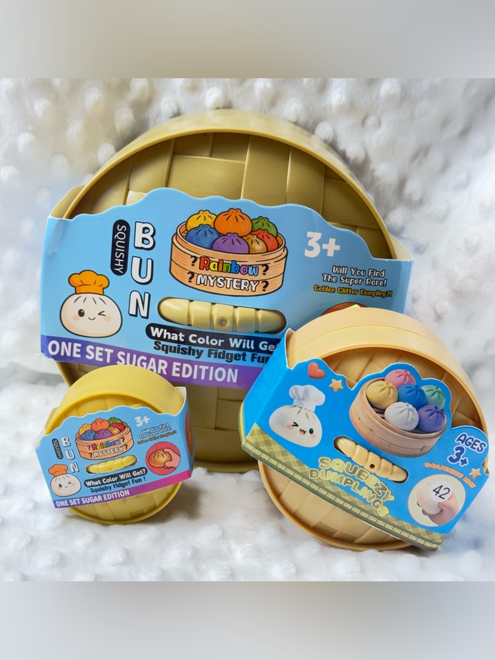 Rainbow Mystery Dumpling Toy Set Large, Medium, & Small Dumplings Gold Available